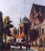 Adrianus Eversen A Dutch Market Scene 3 oil painting